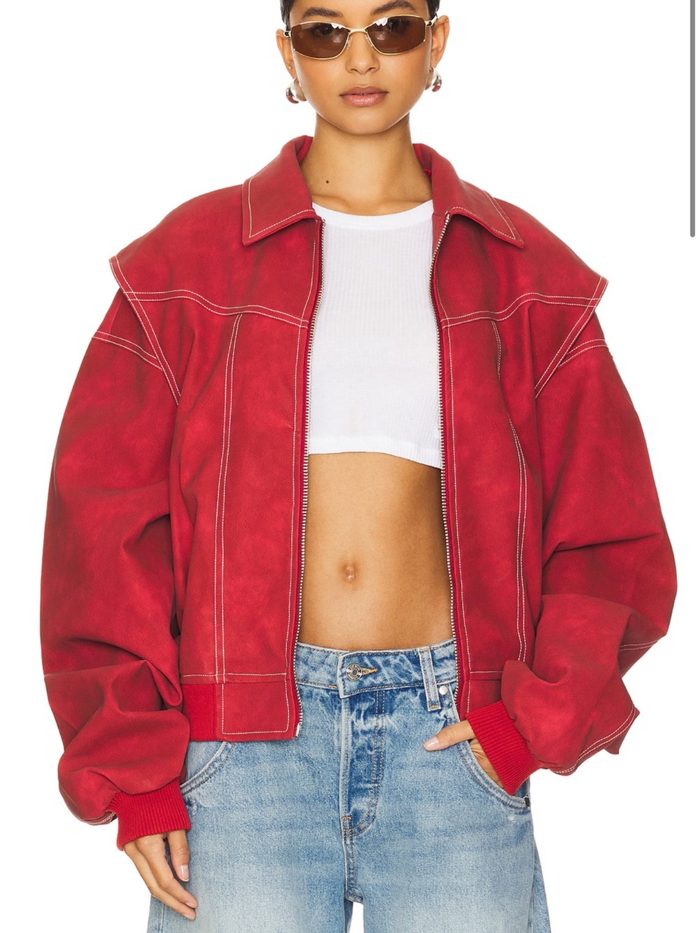 NWT REVOLVE Lioness Vista Bomber Jacket in Crimson retails: $129
